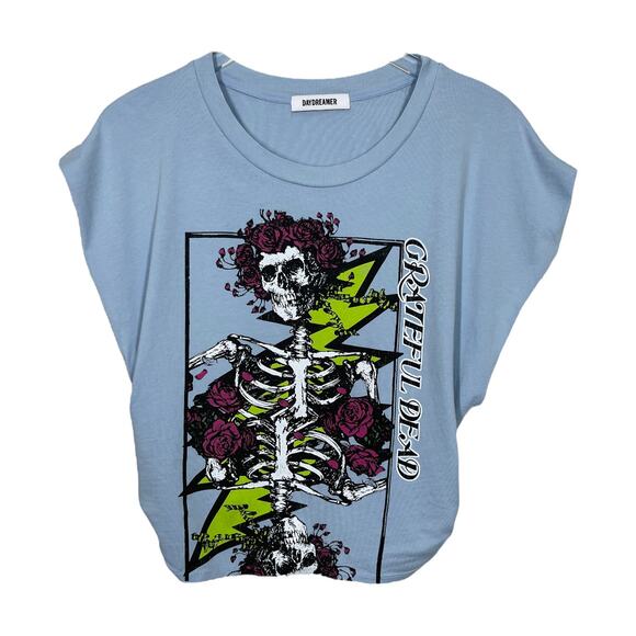 Daydreamer Grateful Dead Bertha Skull Banded Tee Large Blue Graphic New Flaw - Picture 3 of 9